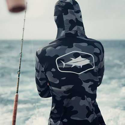 Fishing Shirt With Hood And Mask For Sun Protection