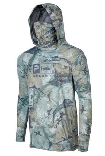 Fishing Shirt With Hood And Mask For Sun Protection