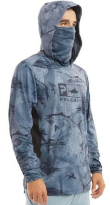 Fishing Shirt With Hood And Mask For Sun Protection